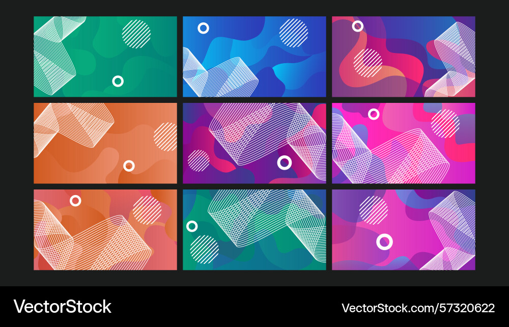 Neon tech motion background set Neon tech motion background set Vector Image