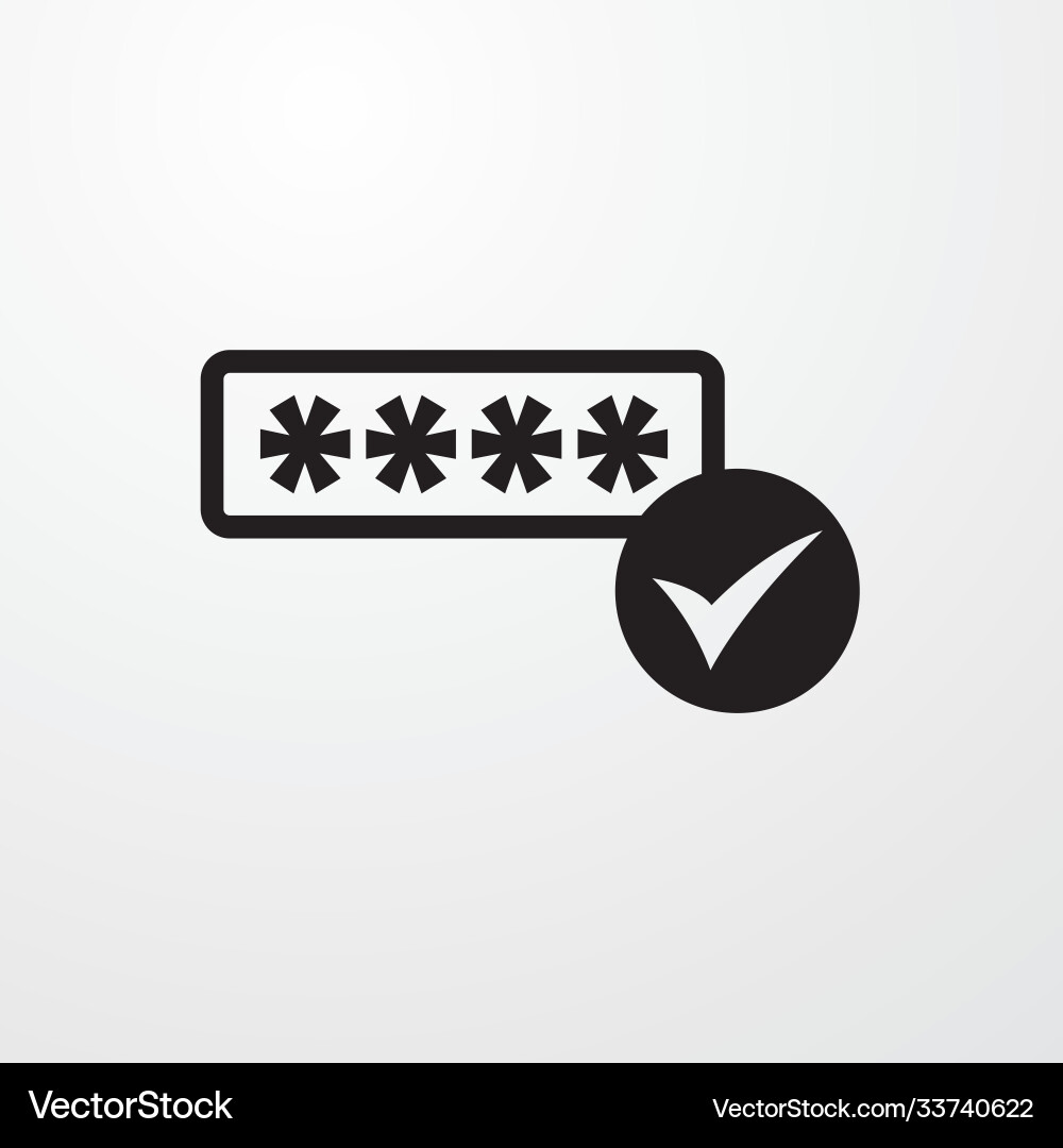 Password verification icon for web and mobile Password verification icon for web and mobile vector image