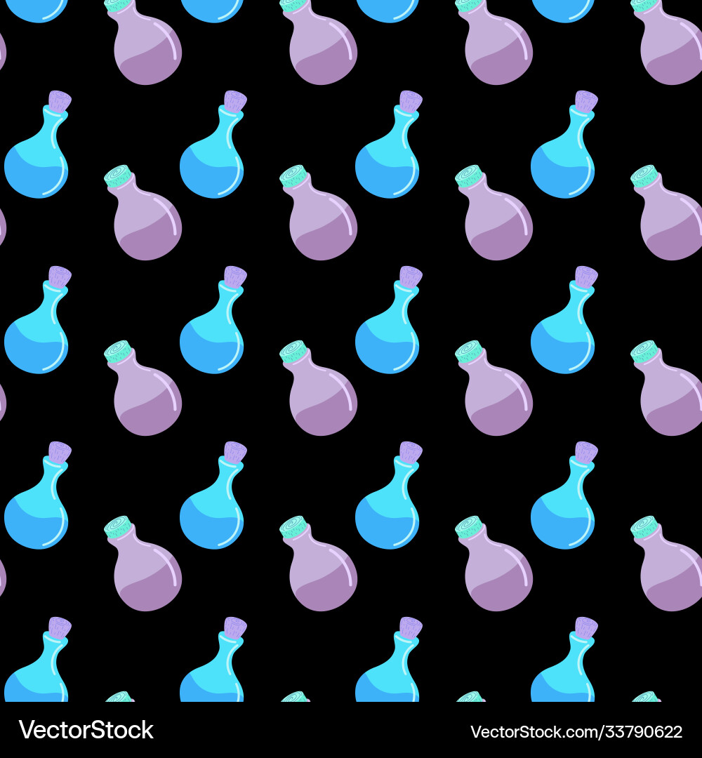 Pattern with elixir bottlepotion Pattern with elixir bottlepotion vector image