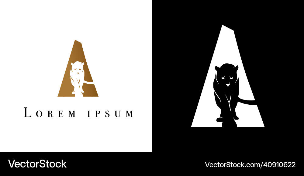 Puma in full face on the background of a triangle Vector Image