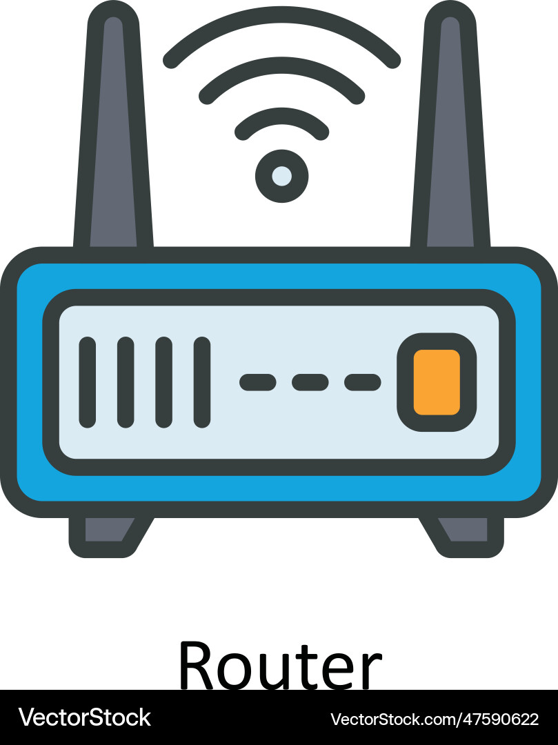 Router fill outline icon design Vector Image