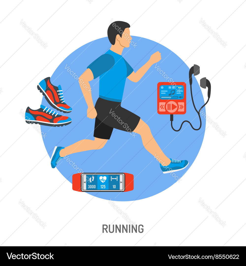 Running and jogging concept vector image