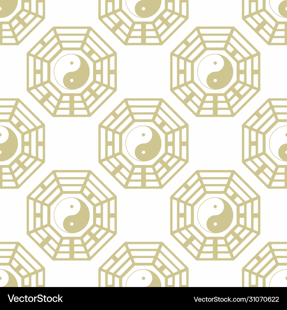 Seamless pattern with yin and yang symbol vector image