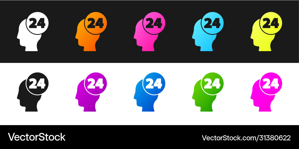 Set support operator in touch icon isolated Set support operator in touch icon isolated Vector Image