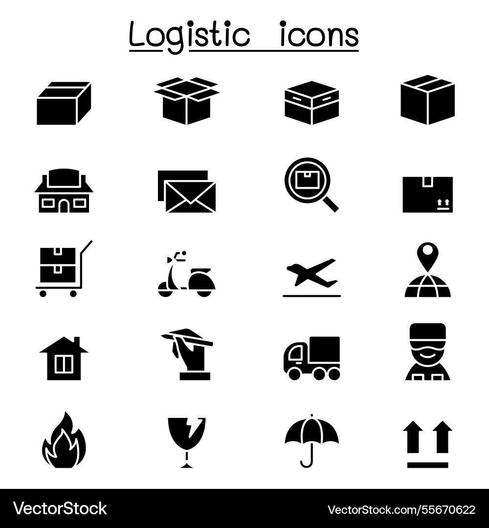 Shipping logistics and delivery icon set Vector Image