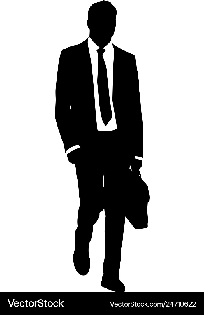Silhouette businessman man in suit with tie Silhouette businessman man in suit with tie vector image