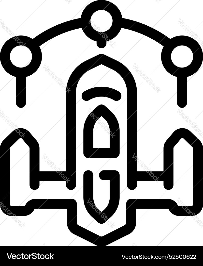 Spaceship flying through space connecting Spaceship flying through space connecting Vector Image