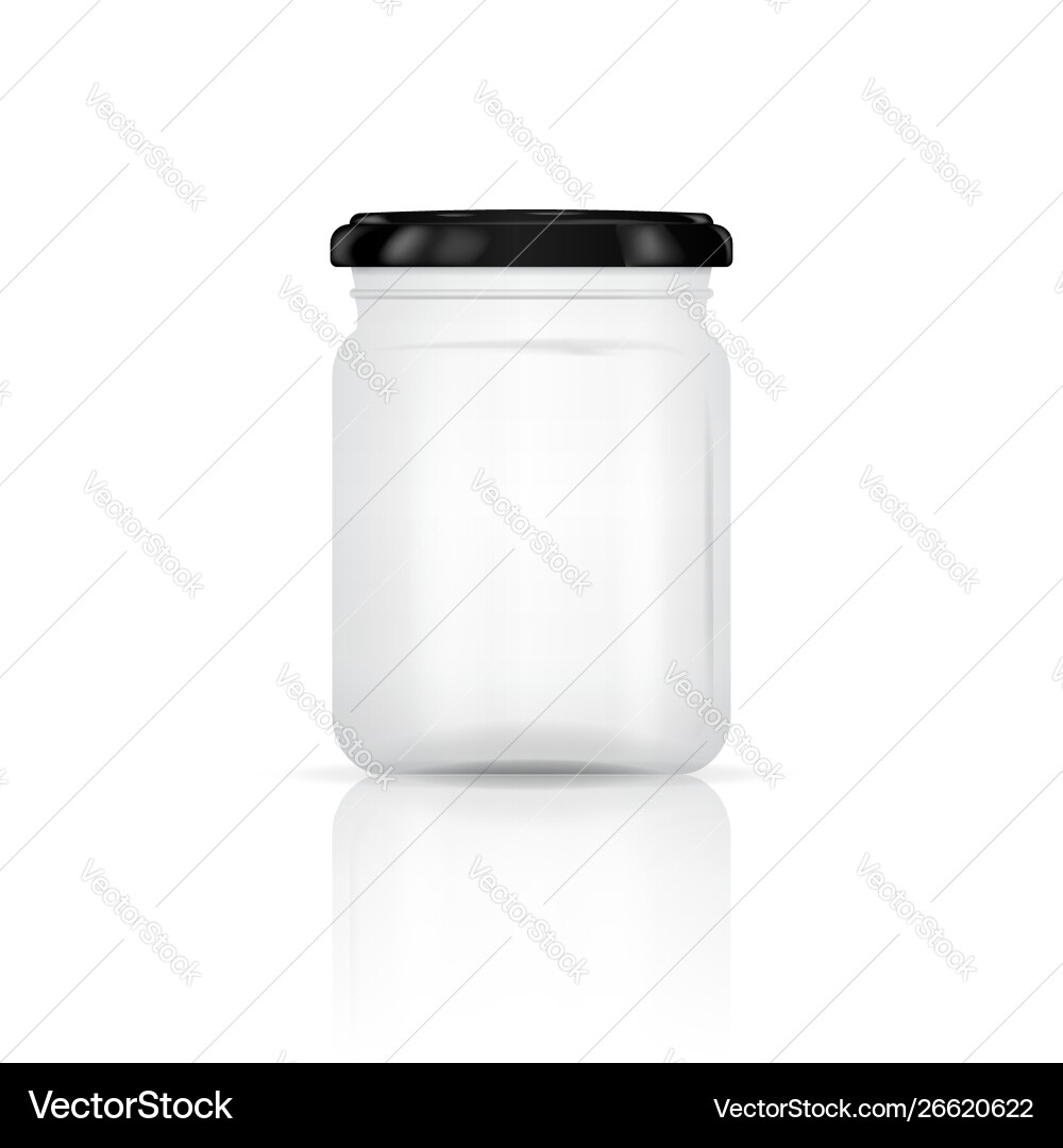 Transparentes Glasglas mit Schraubkappe Vektorbild