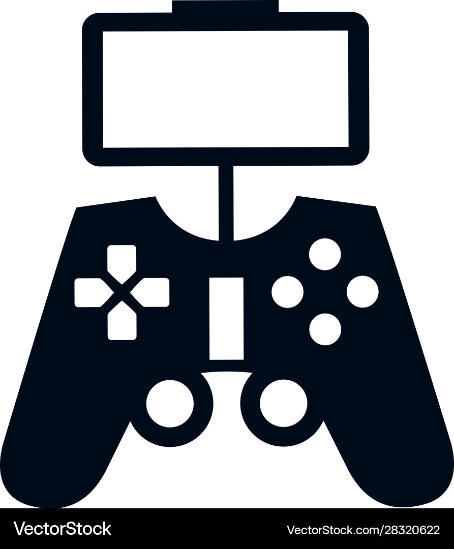 Video game control with display handle icon vector image