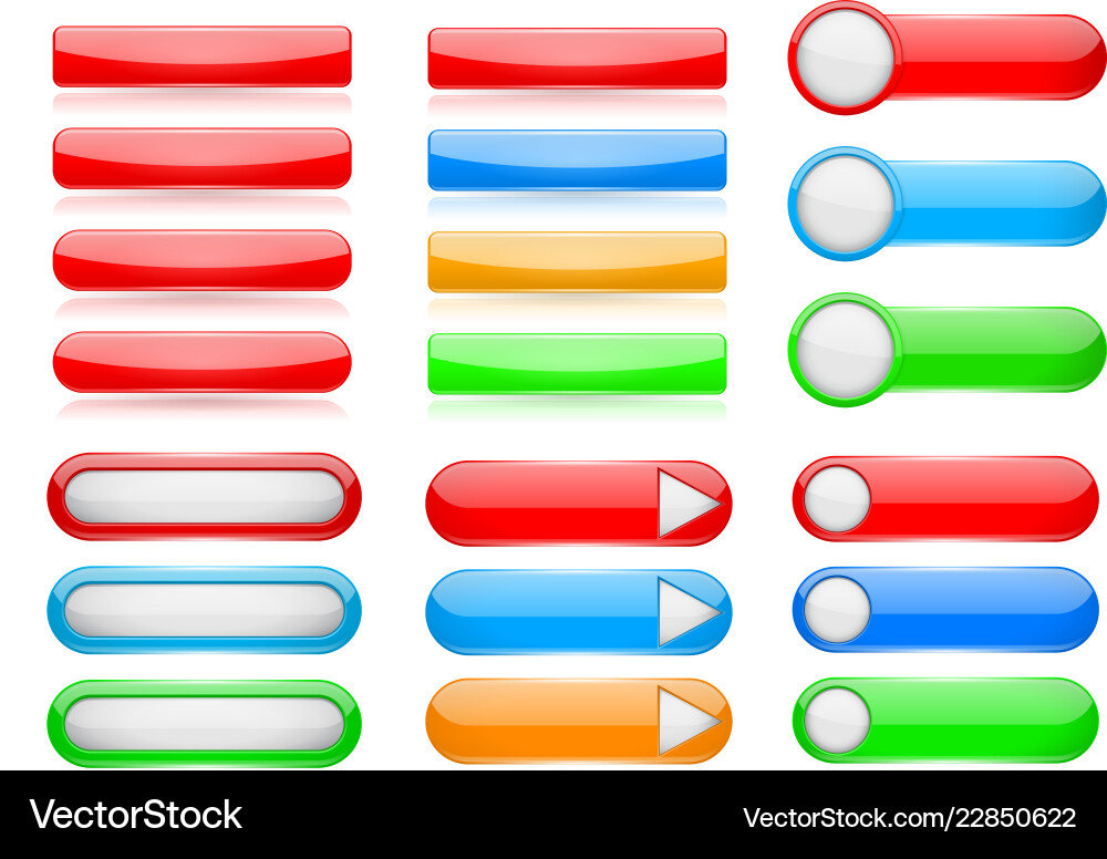 Web buttons user interface elements set vector image