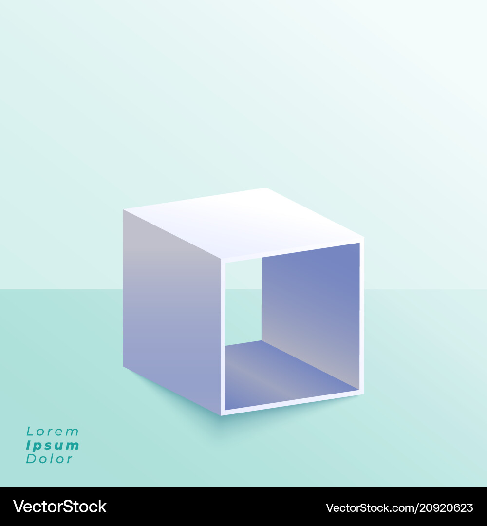 3d open box stand on studio background vector image
