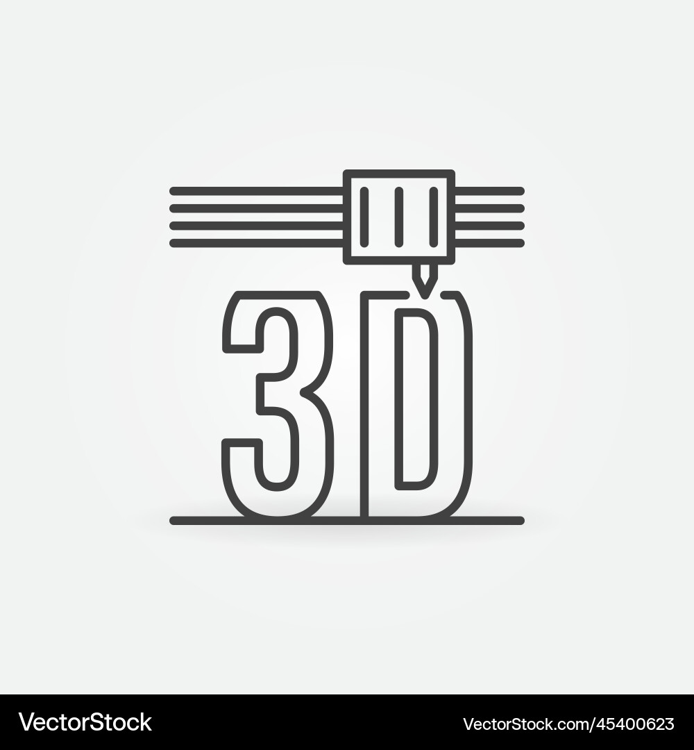 3d printing thin line prototype concept icon 3d printing thin line prototype concept icon Vector Image