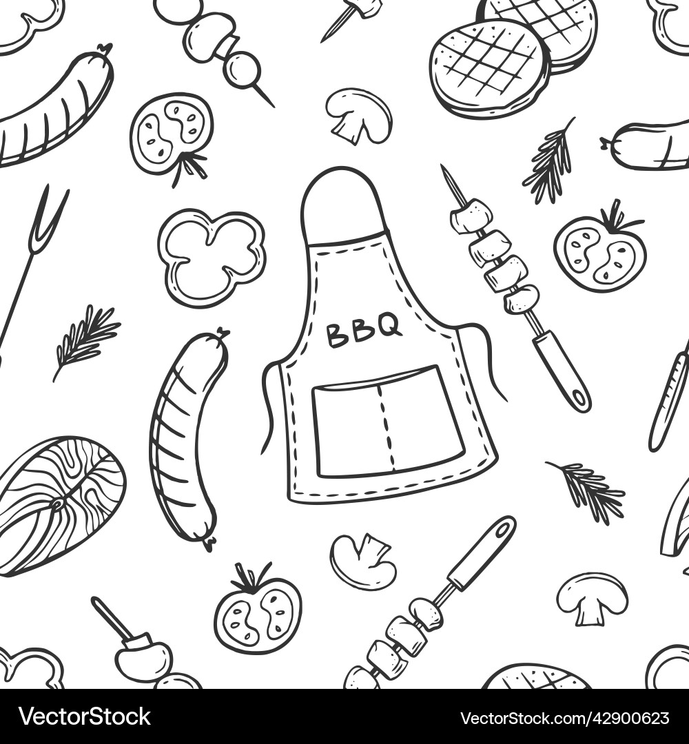 A pattern with grill and barbecue elements A pattern with grill and barbecue elements vector image