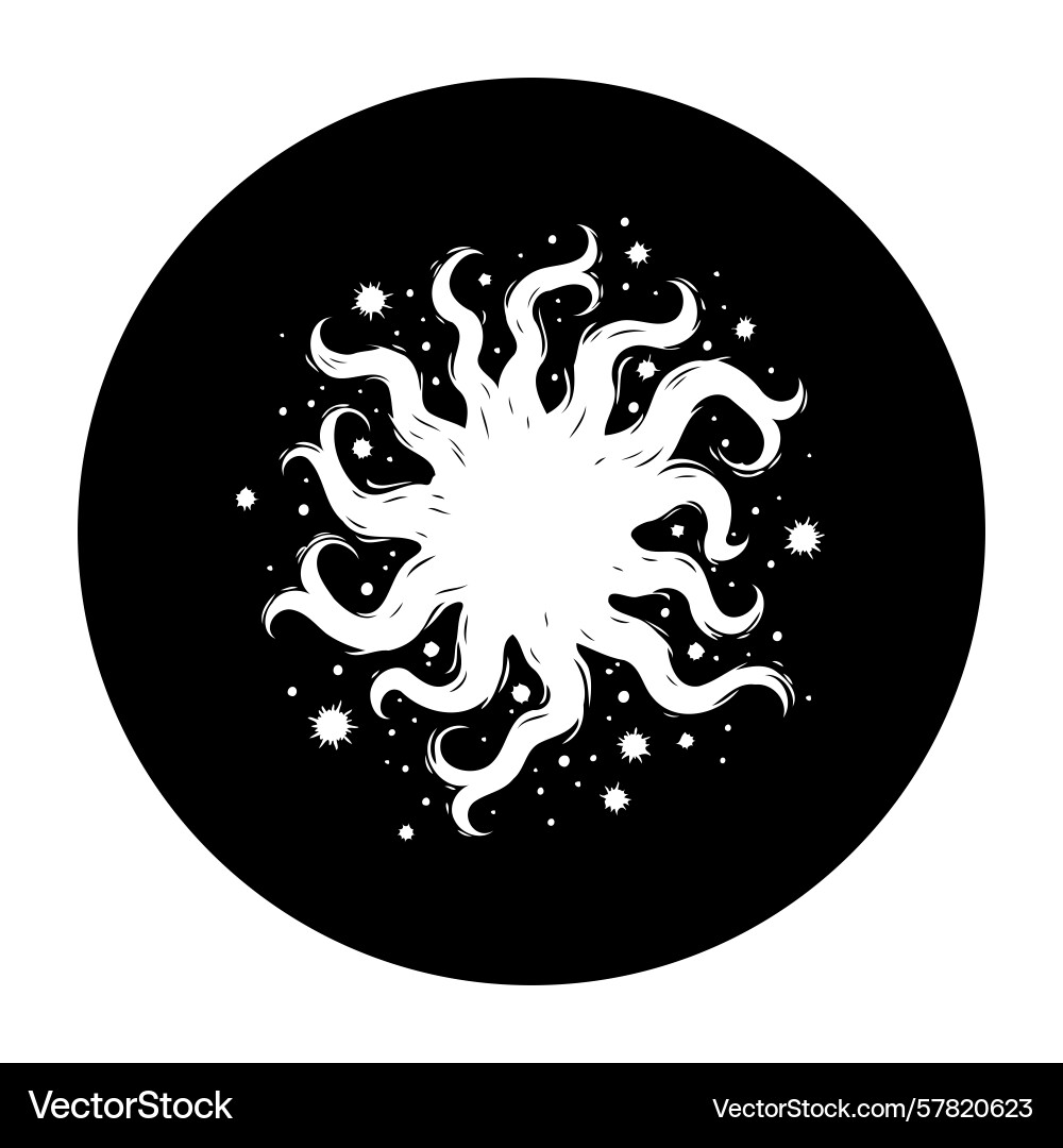Abstract cosmic entity with flowing tentacles Vector Image