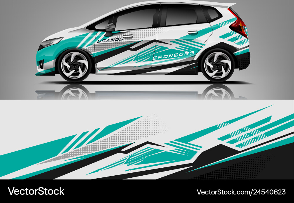 Car Stripe Decal Abstract Pattern Vector Image