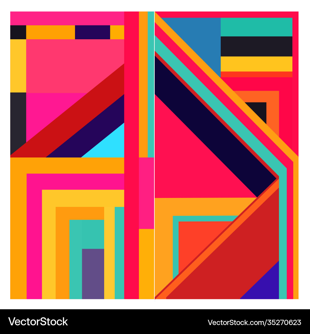 Colorful geometric and curve background pattern Vector Image