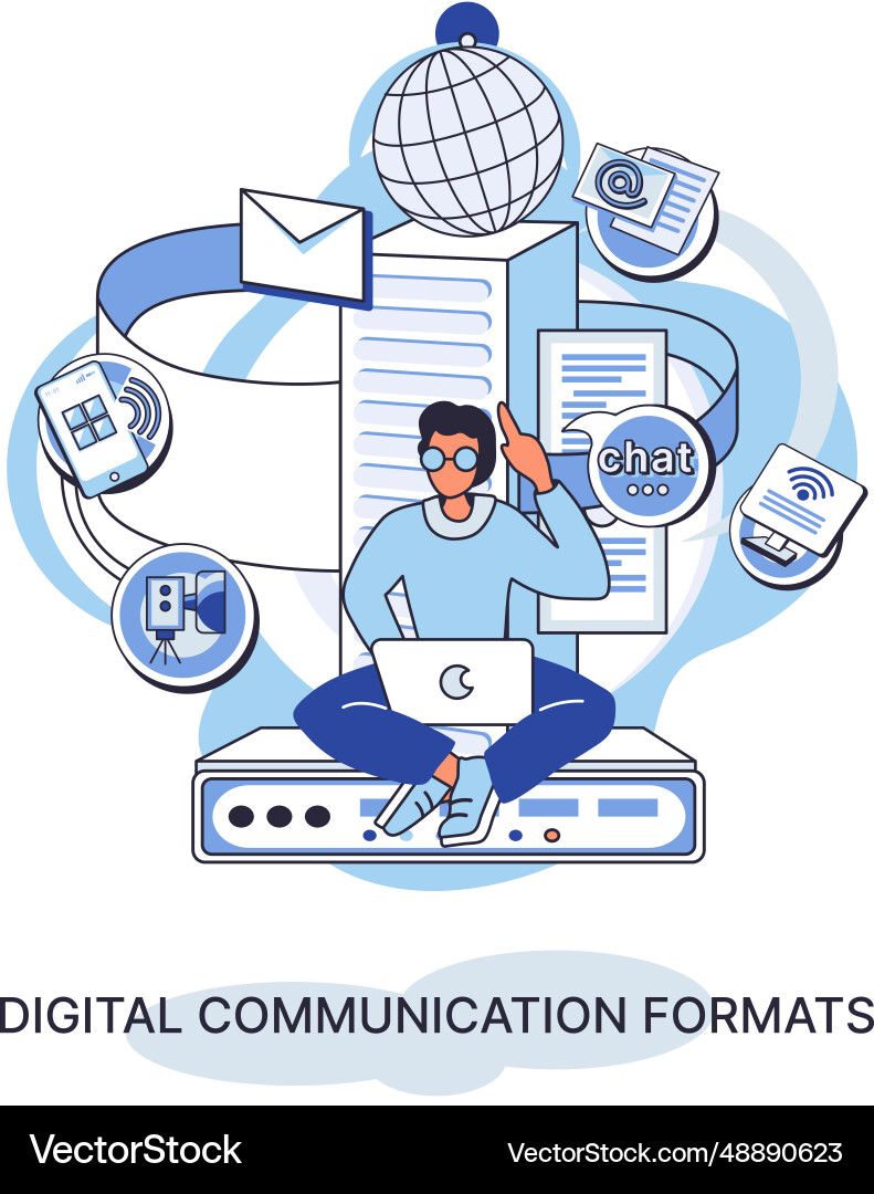 Digital communication formats metaphor content Digital communication formats metaphor content vector image