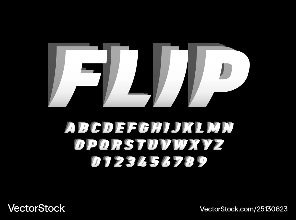 Flip style font design alphabet letters Flip style font design alphabet letters vector image