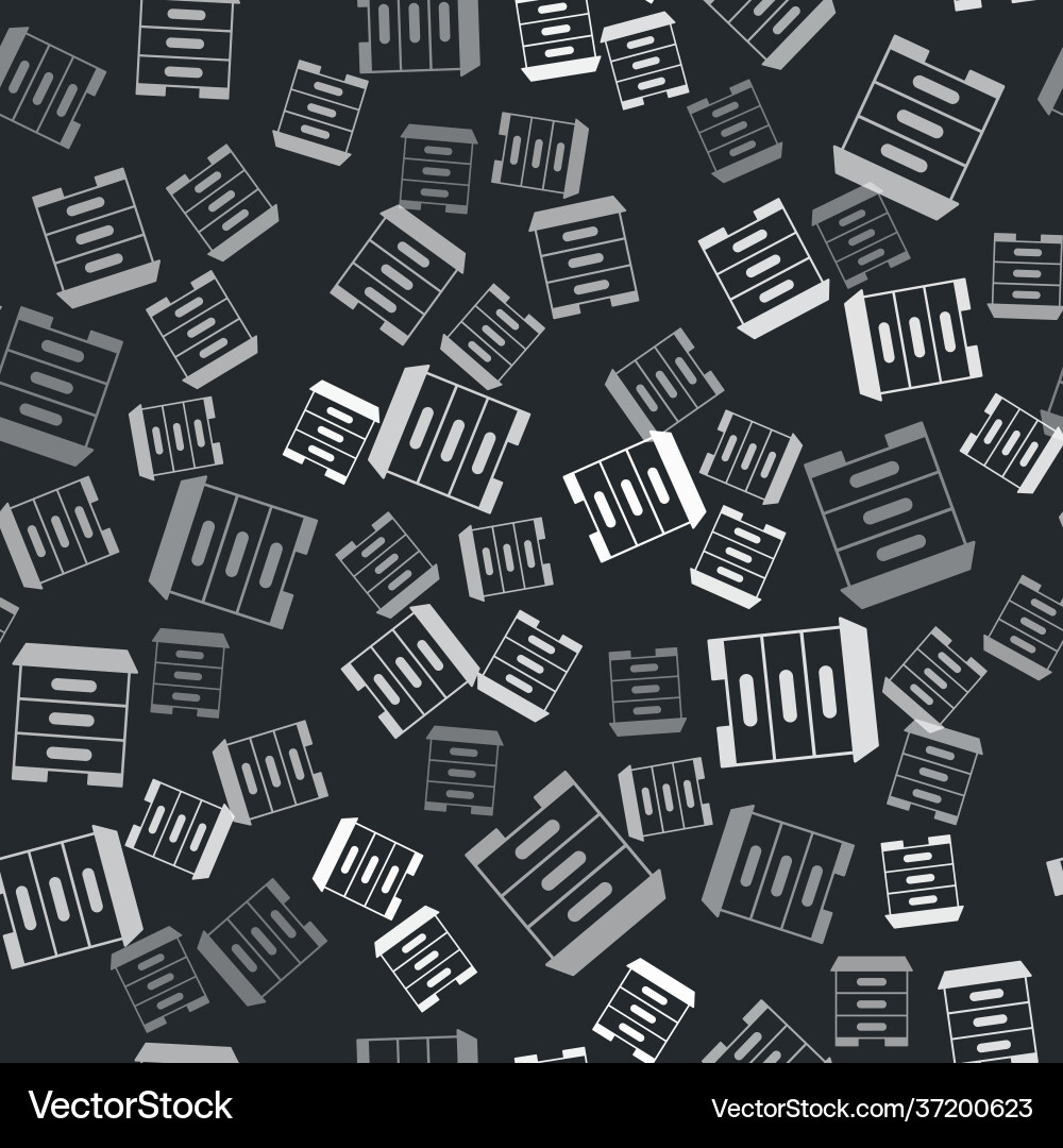 Grey hive for bees icon isolated seamless pattern Vector Image