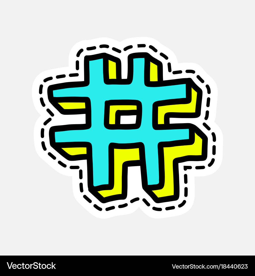 Isolated Hashtag Patch vector image