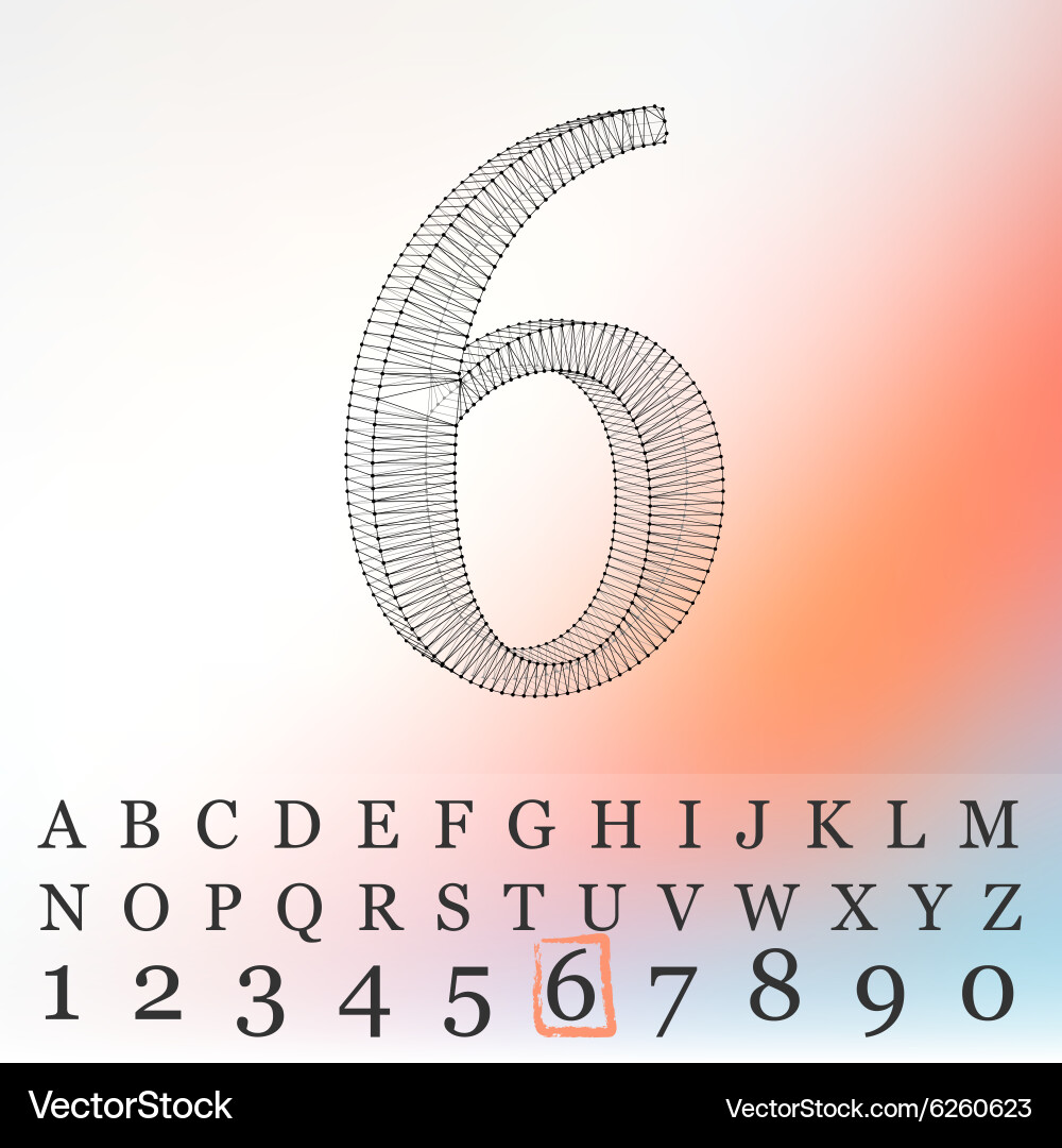 Low poly numbers font polygon number vector image
