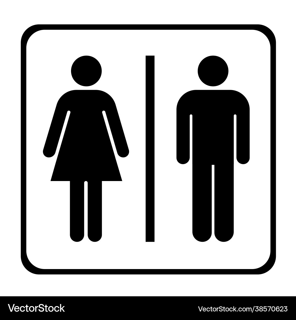 Male female washroom icon Male female washroom icon vector image