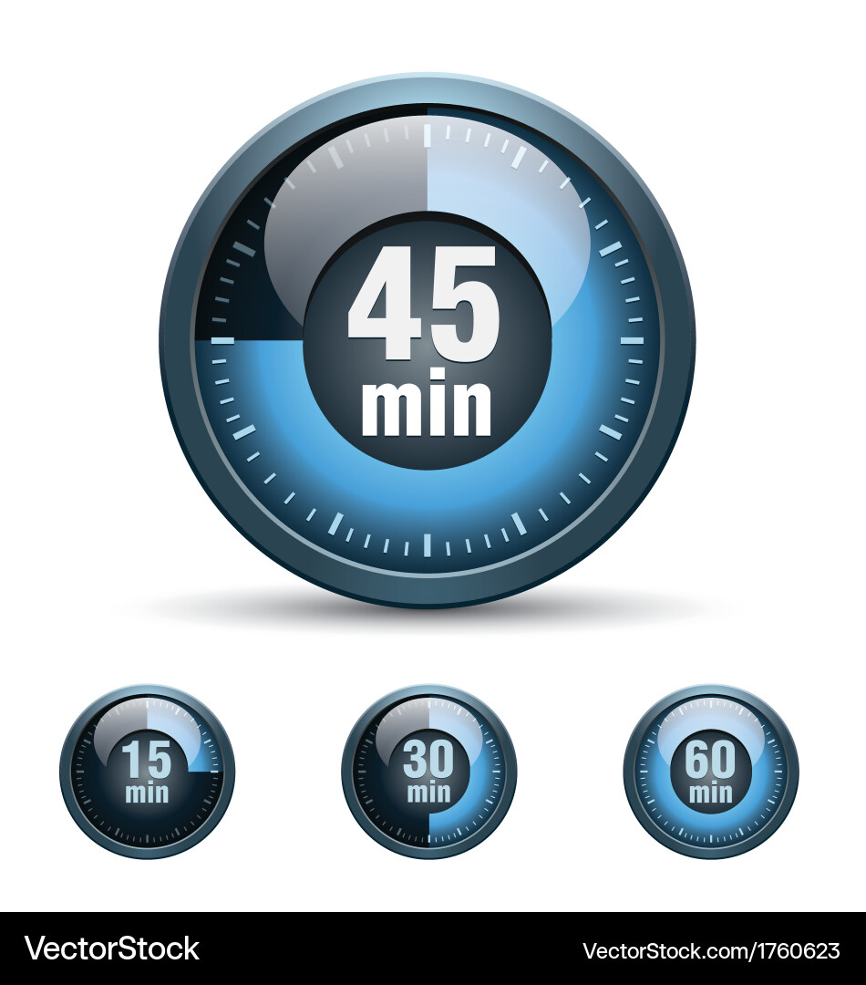 Modern Timer Clock Icons vector image