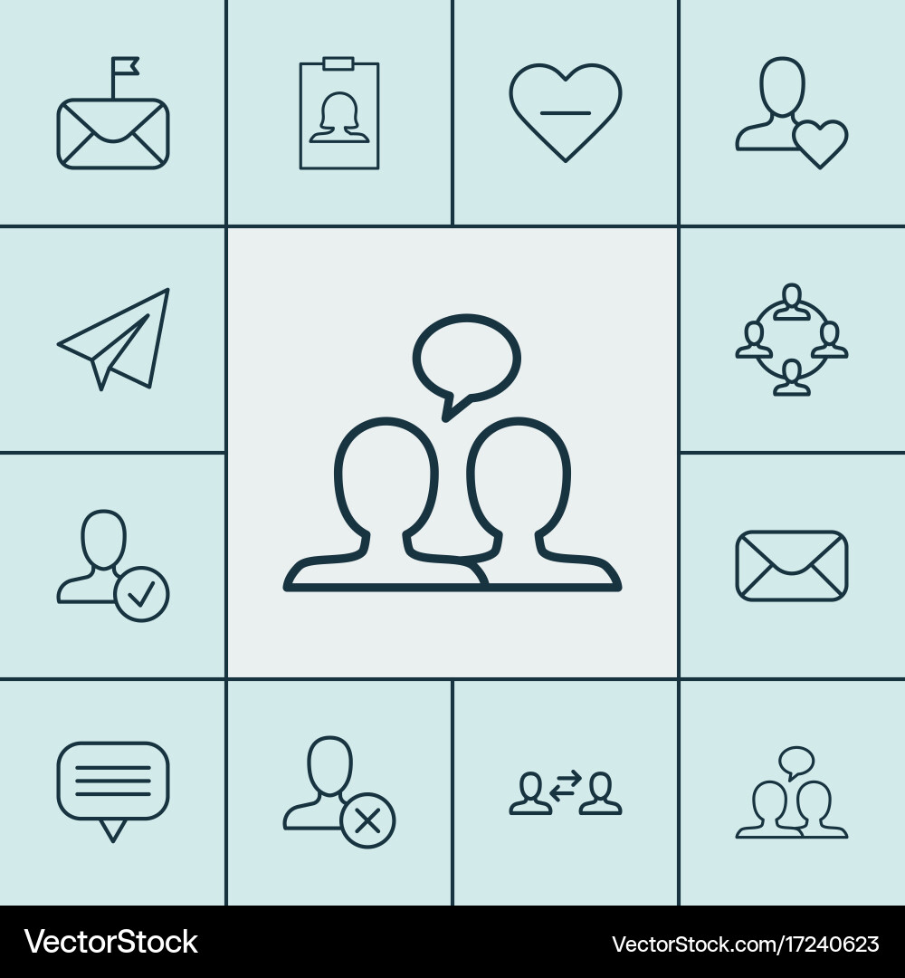 Network icons set collection of ban delete team vector image