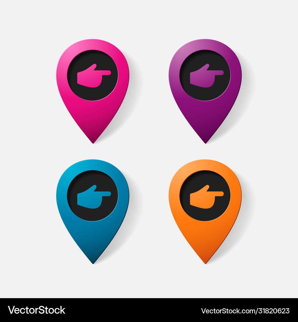 Realistic color pointer finger to right vector image