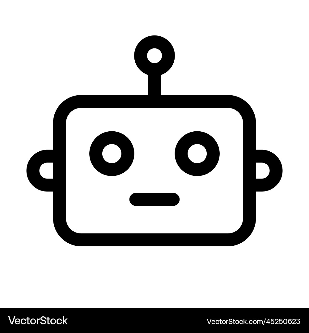 Robot automated support and help response vector image