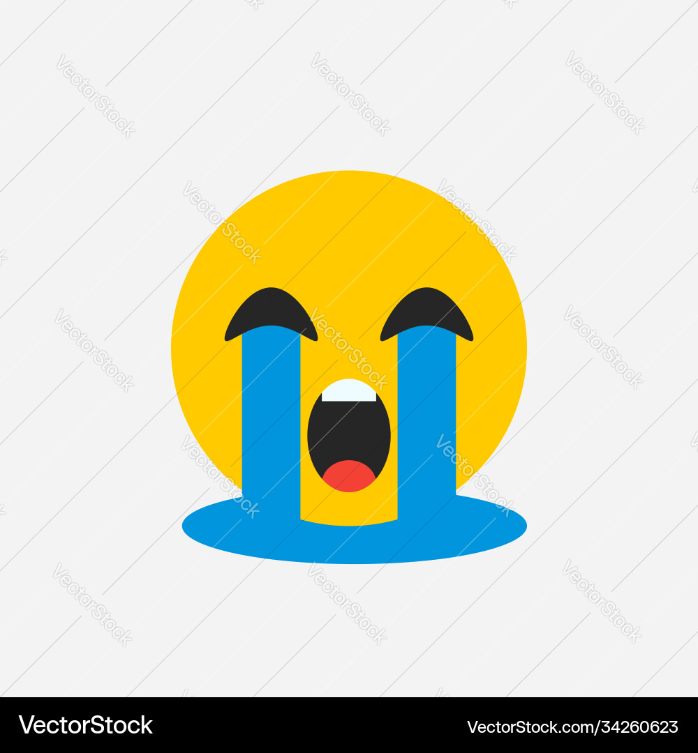Sad Crying Emoji Icon Royalty Free Vector Image