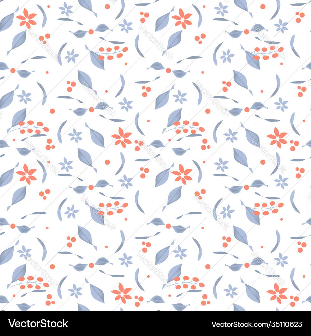Seamless pattern with small image bushes Seamless pattern with small image bushes vector image