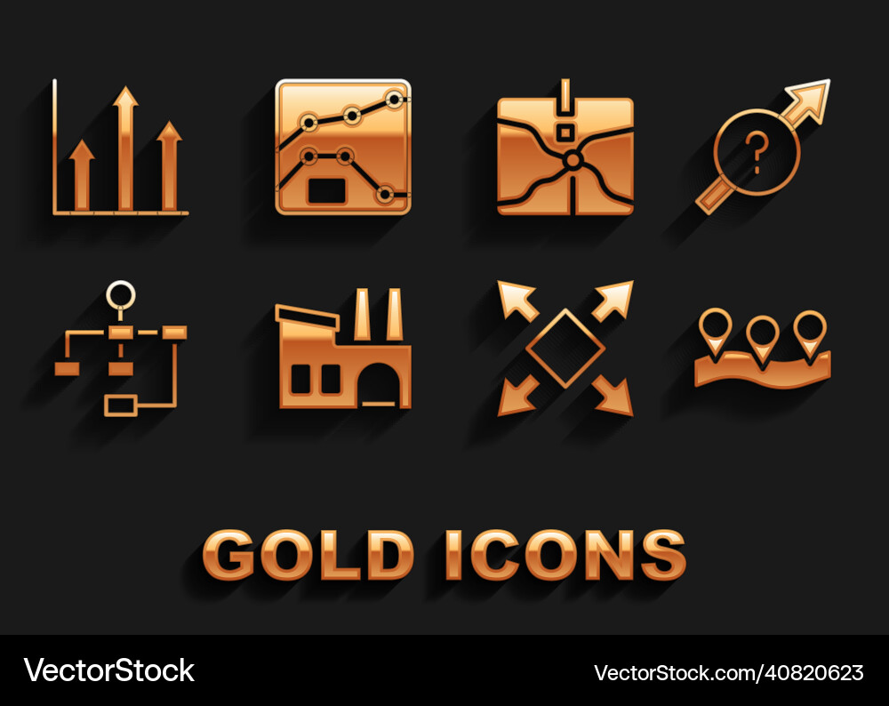 Set factory arrow location many ways Set factory arrow location many ways vector image