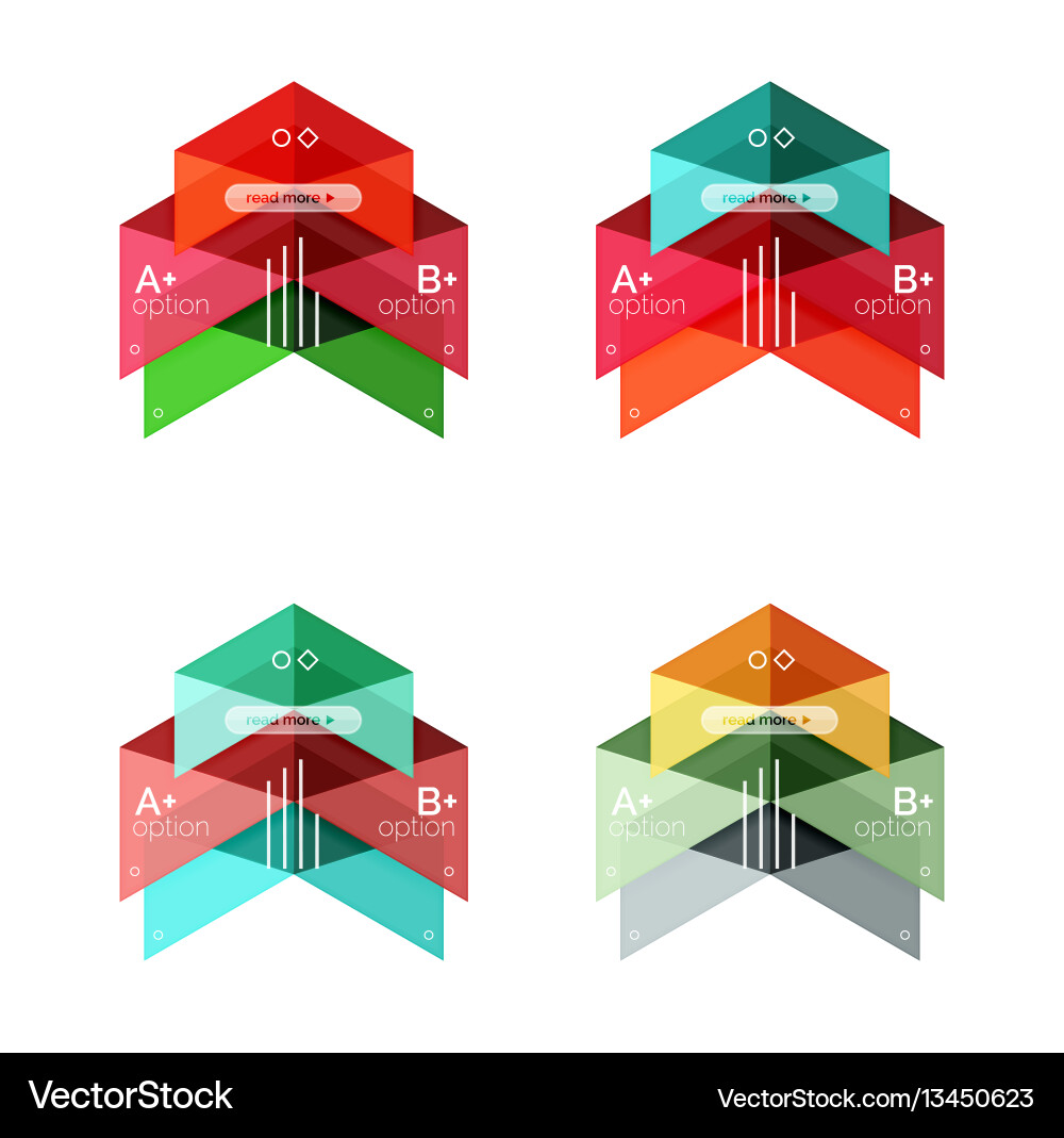 Set of color abstract arrow option infographic Set of color abstract arrow option infographic vector image