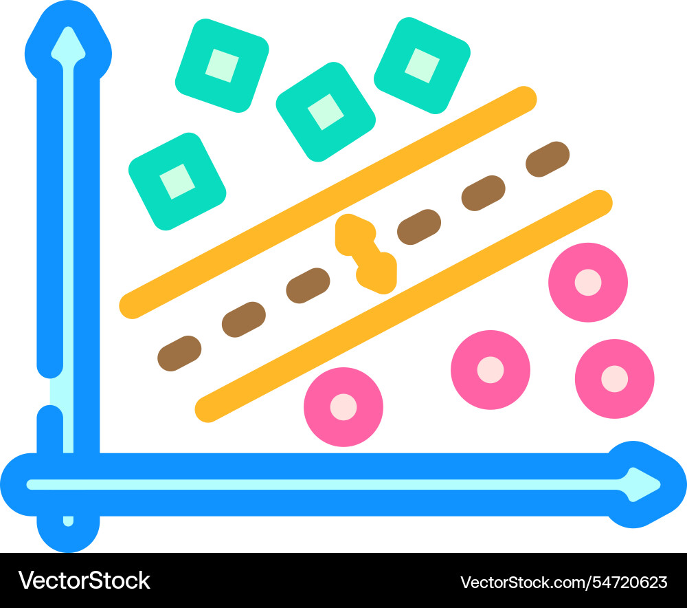 Support machine learning color icon vector image