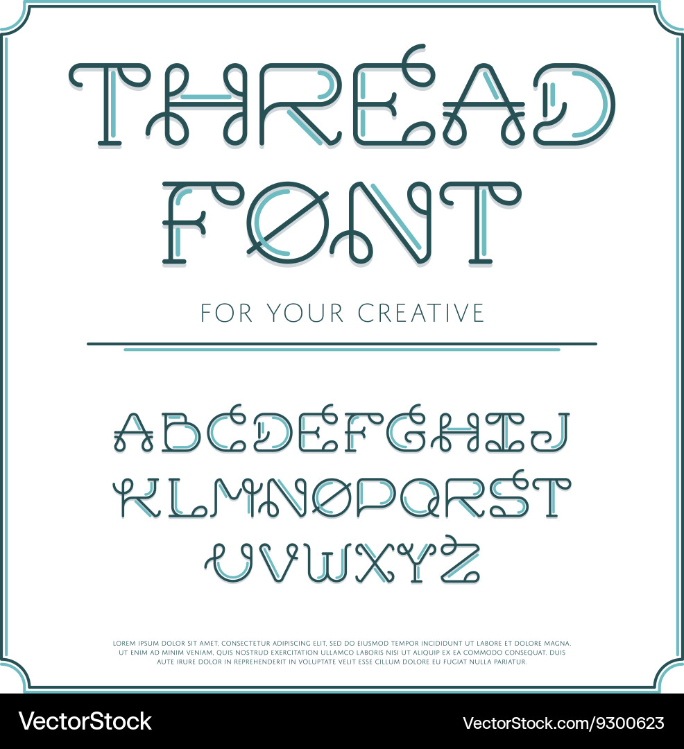 Thread Line Font - Abstraktes Script vektorbild