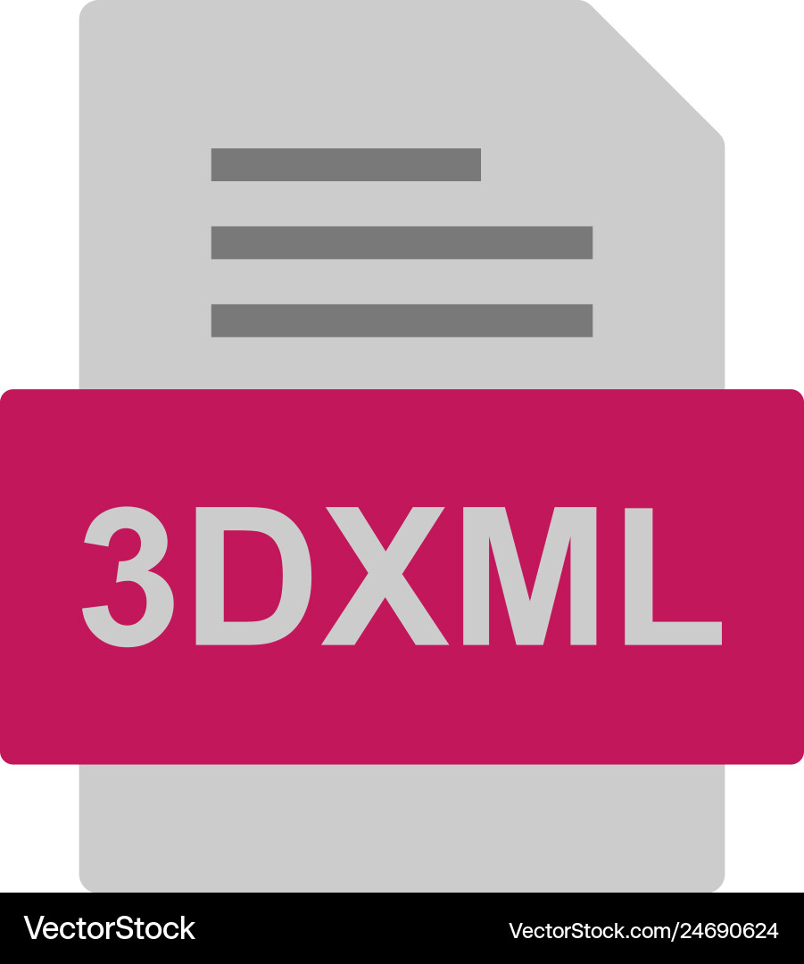 3dxml file document icon vector image