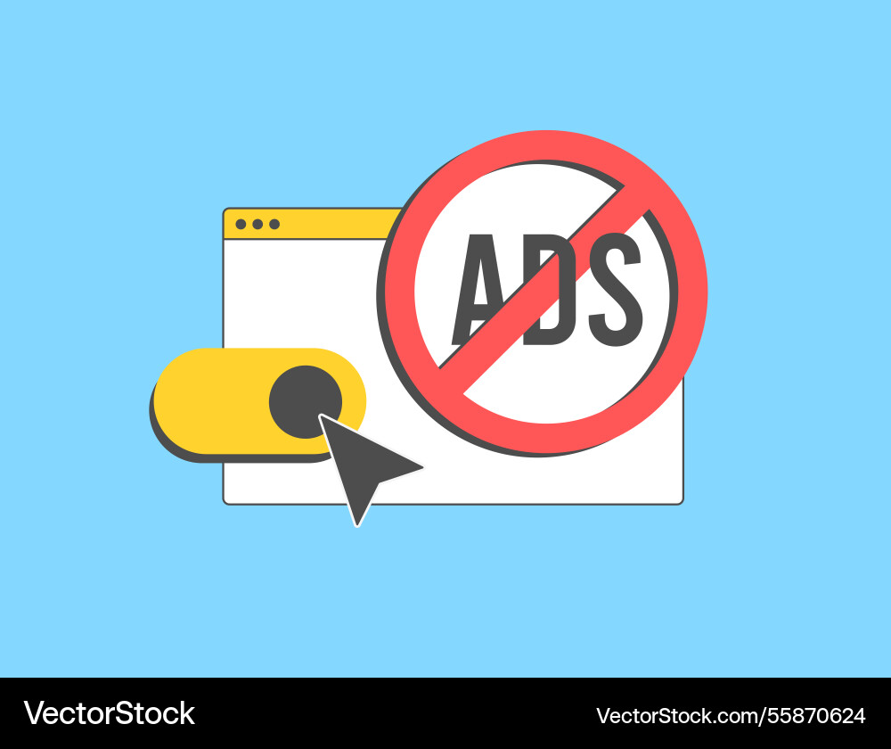 Ad blocking technology for secure browsing vector image