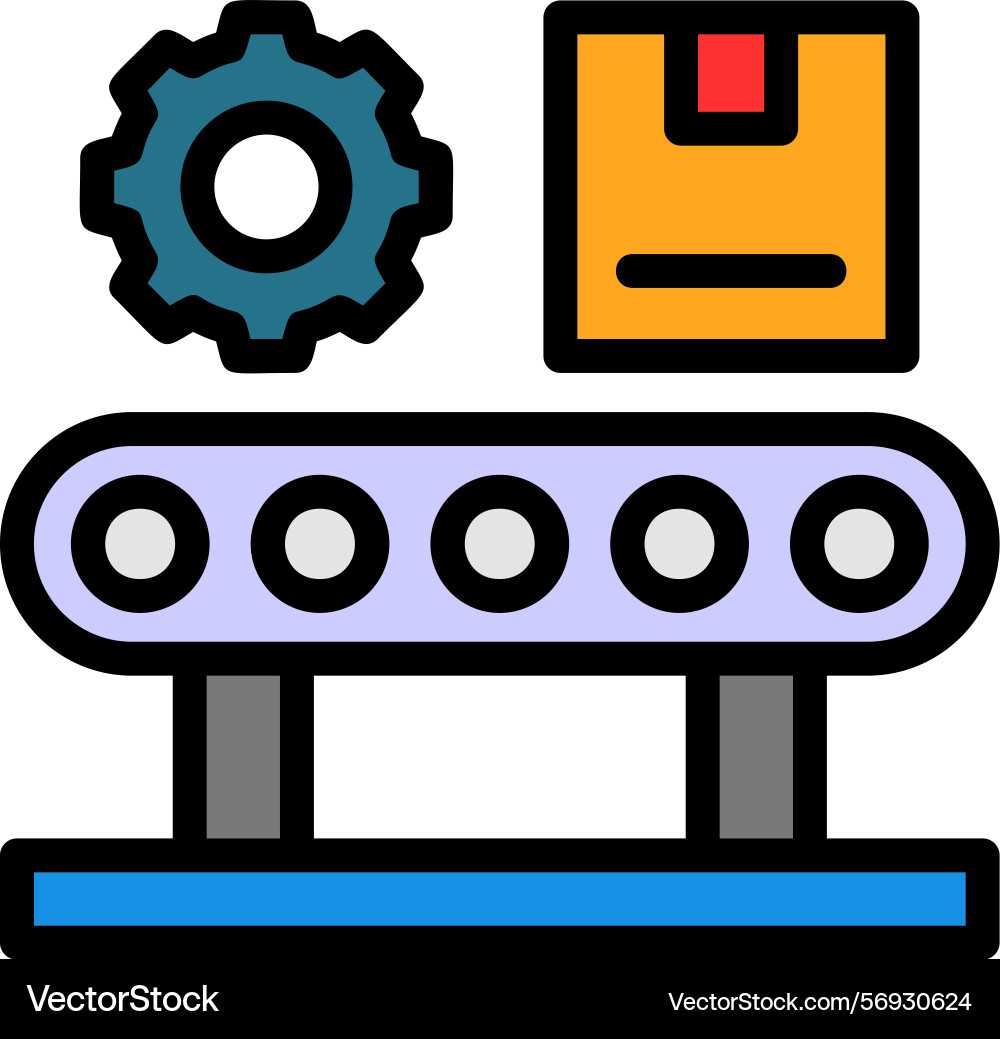 Assembly line filled style icon design vector image