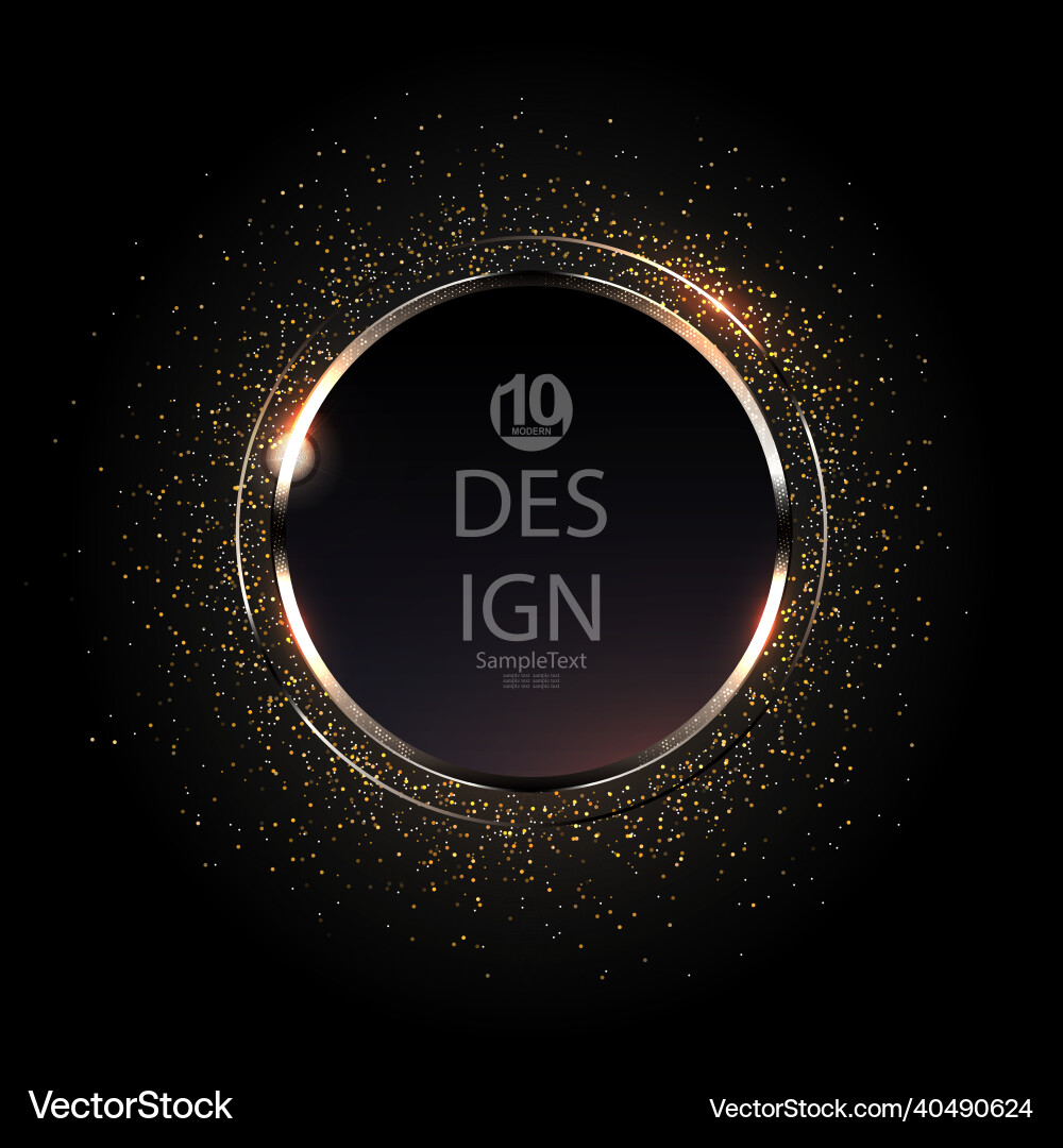 Black round frame with shiny border and mosaic Black round frame with shiny border and mosaic vector image