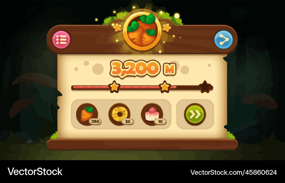 Complete set of level button game ui pop-up icon vector image