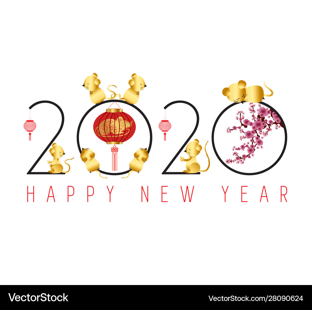 Glückliches chinesisches neues Jahr 2020 Glückliches chinesisches neues Jahr 2020 vektorbild