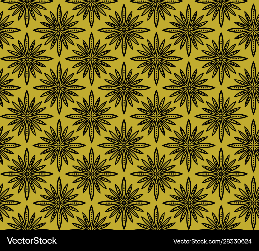 Golden openwork pattern on a black background Vector Image