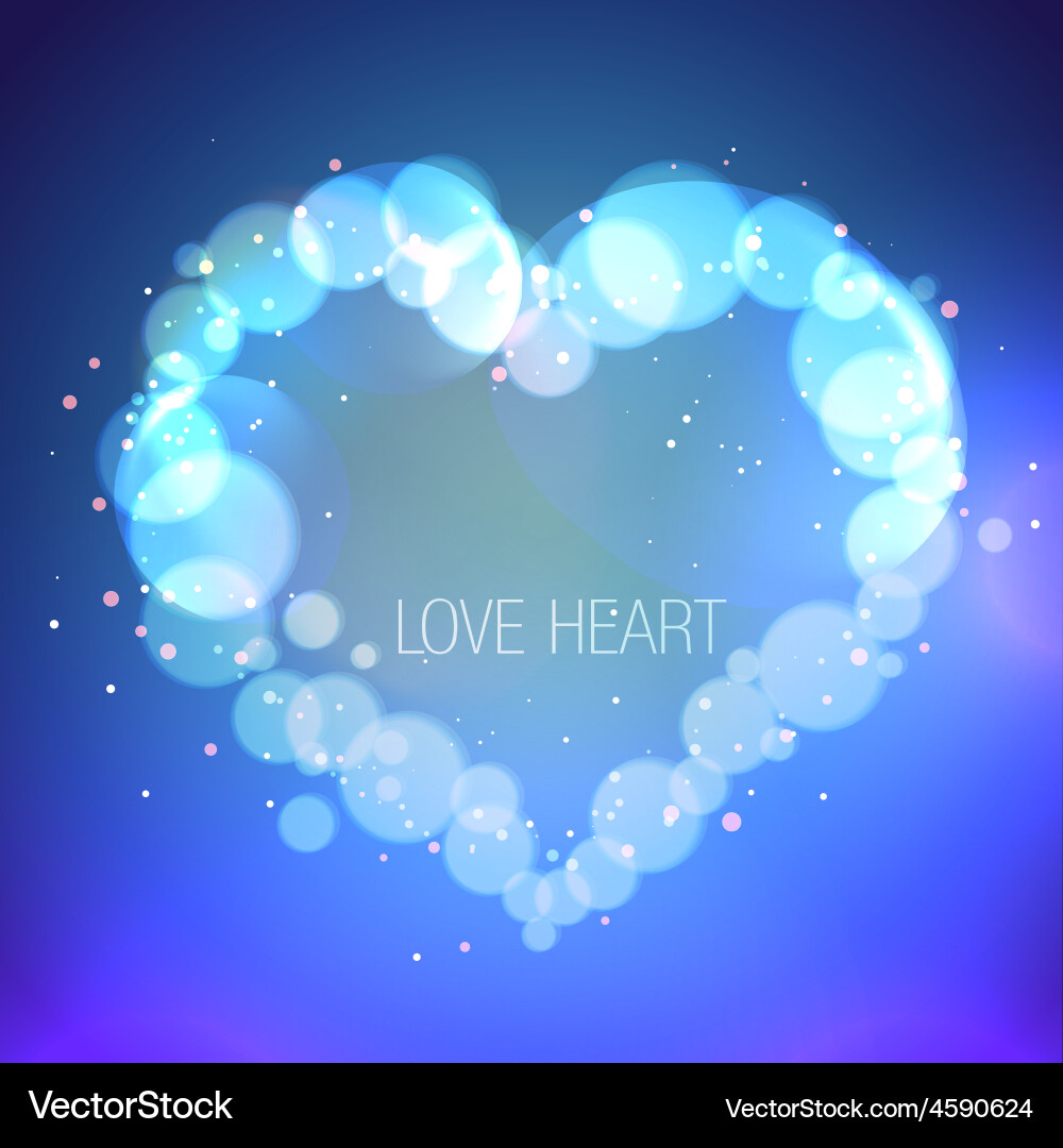 Heart in bokeh effect vector image