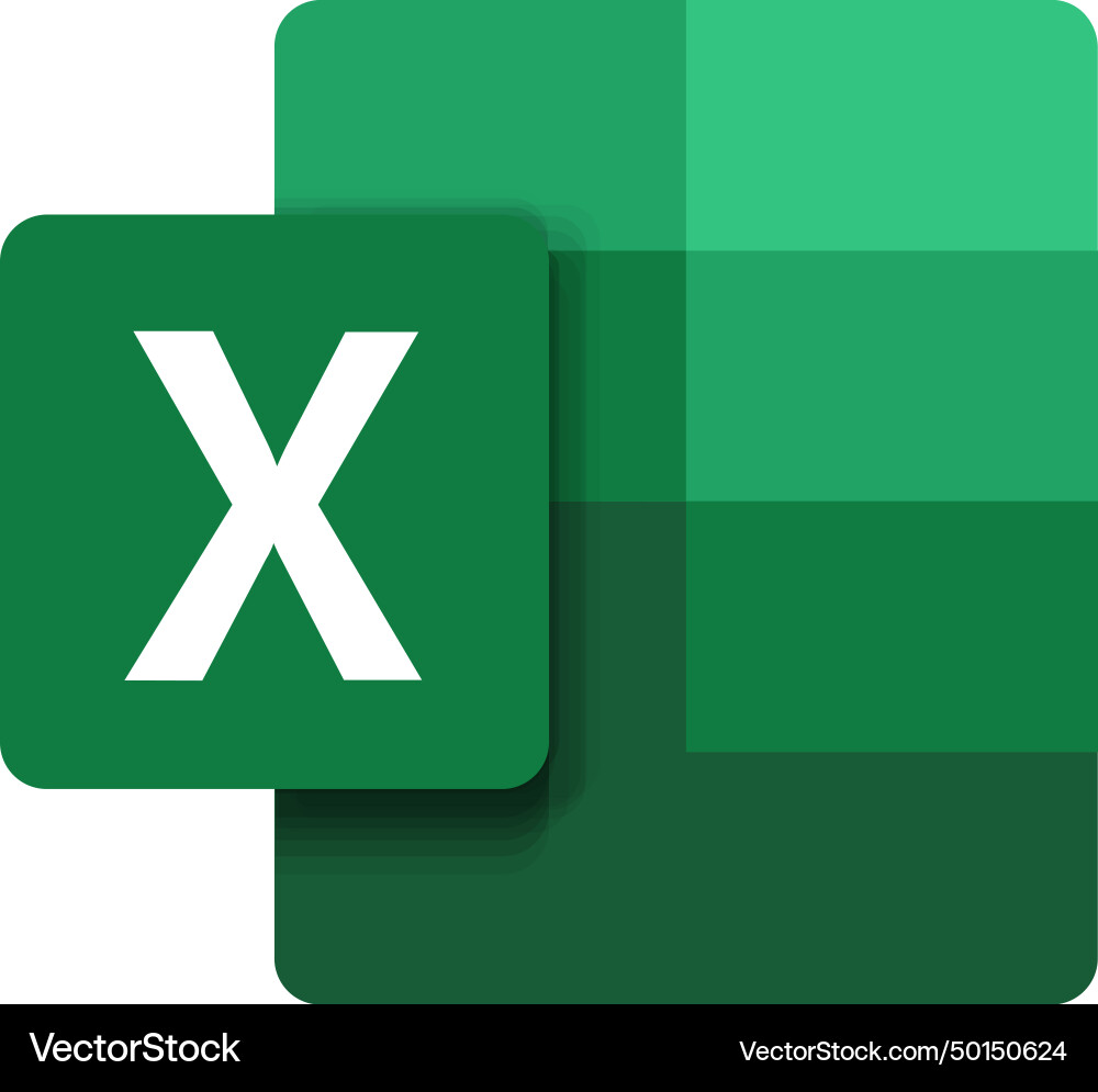 Microsoft excel icon isolated on transparent vector image