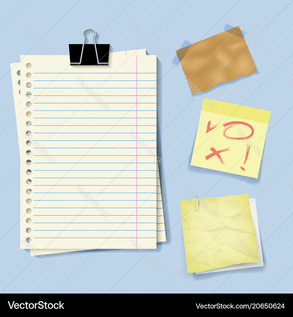 Notes paper set vector image