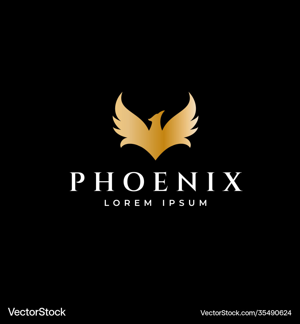 Phoenix flying fire bird abstract logo icon Phoenix flying fire bird abstract logo icon vector image