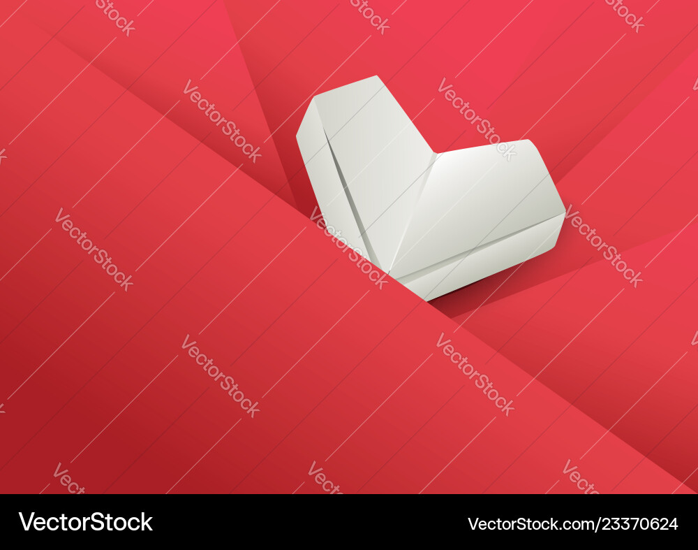 Red abstract background with heart shape overlapp Vector Image