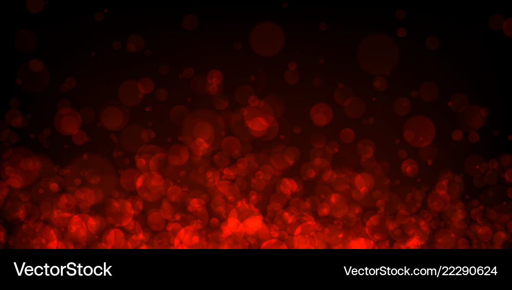 Red abstract blurred background with bokeh effect vector image