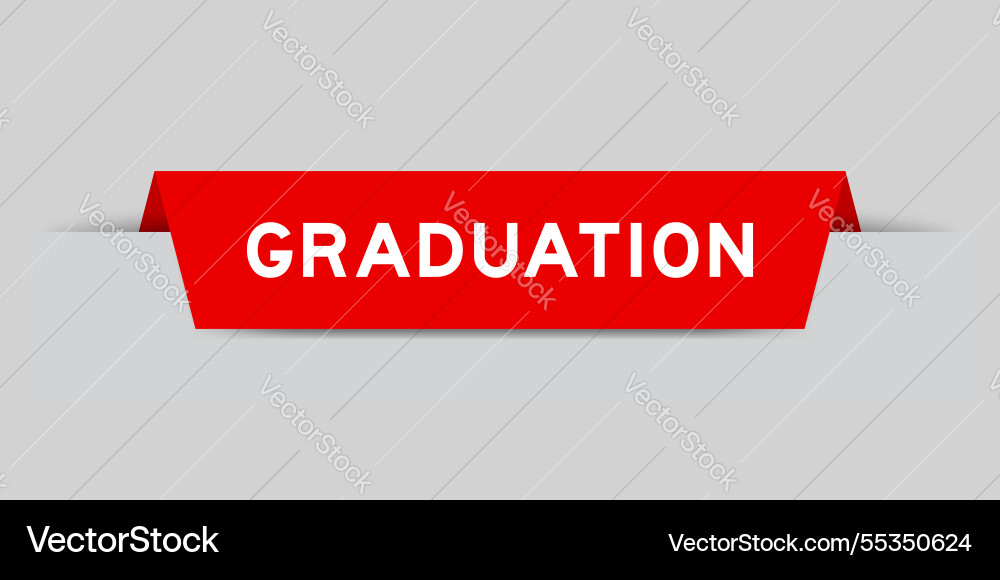 Red color inserted label with word graduation Vector Image